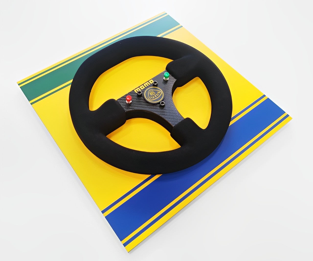 Ayrton Senna 1986 Lotus 98T Steering Wheel 3D Wall Art - Helmet Theme