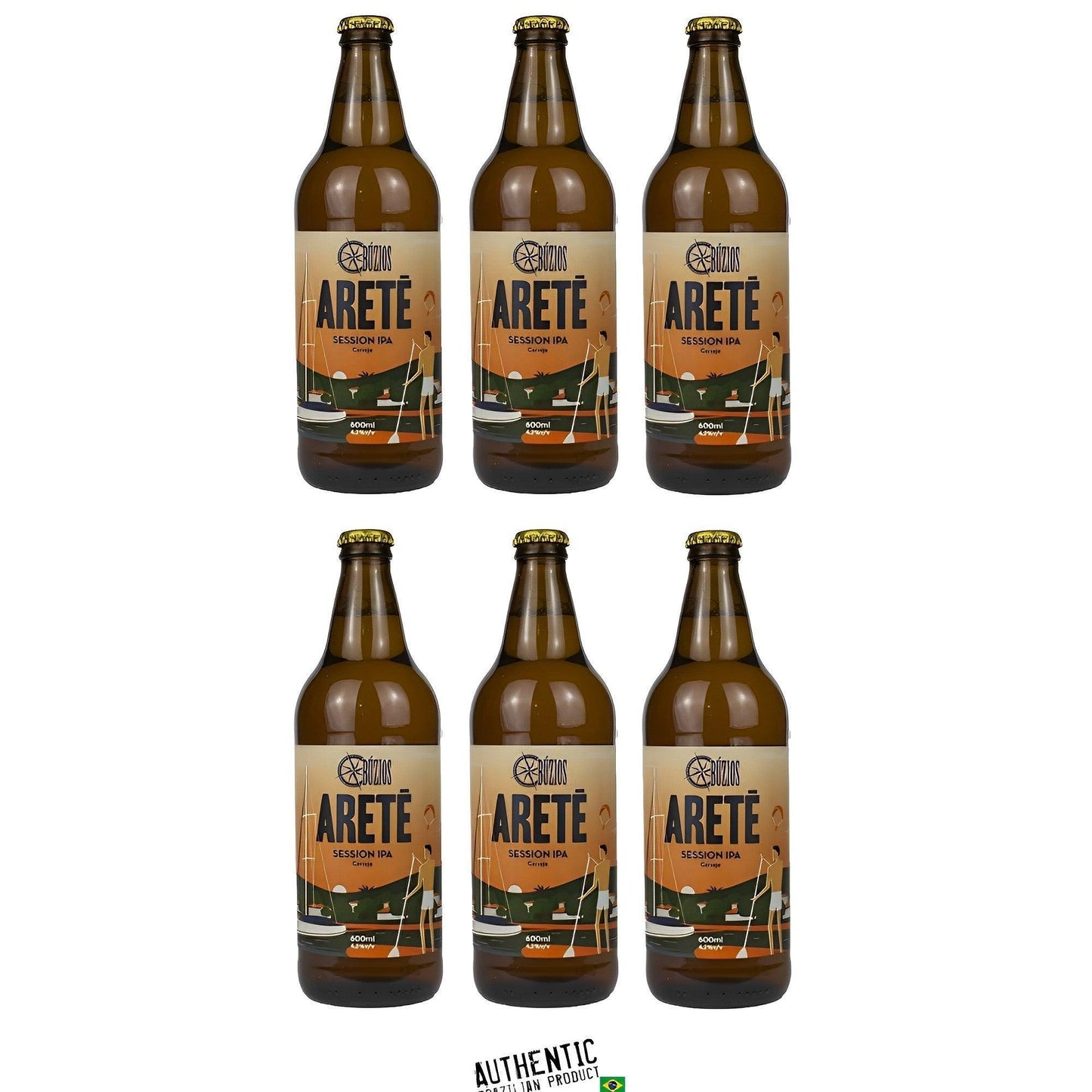 Búzios Arete Session IPA Brazilian Craft Beer 20.28 fl. oz. (Pack of 6) - Brazil - Brazilian Shop