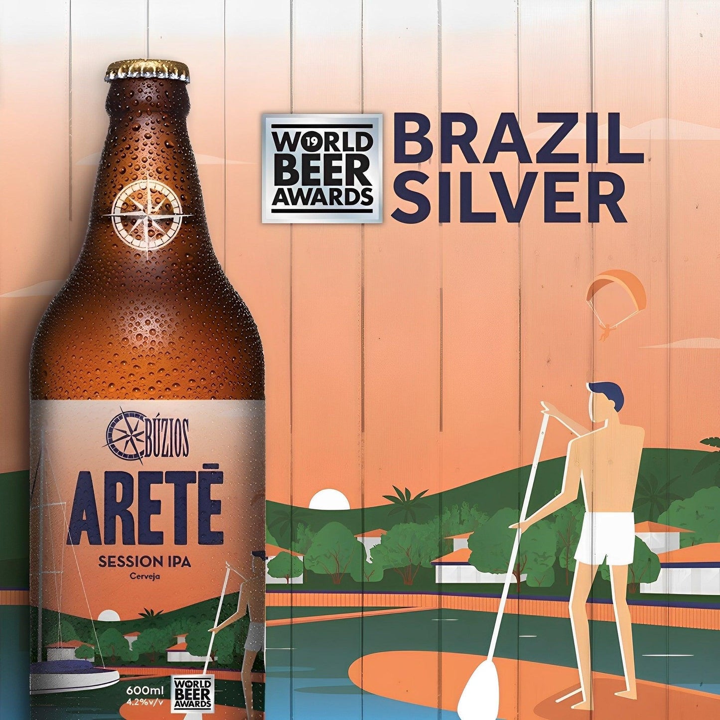 Búzios Arete Session IPA Brazilian Craft Beer 20.28 fl. oz. (Pack of 6) - Brazil - Brazilian Shop