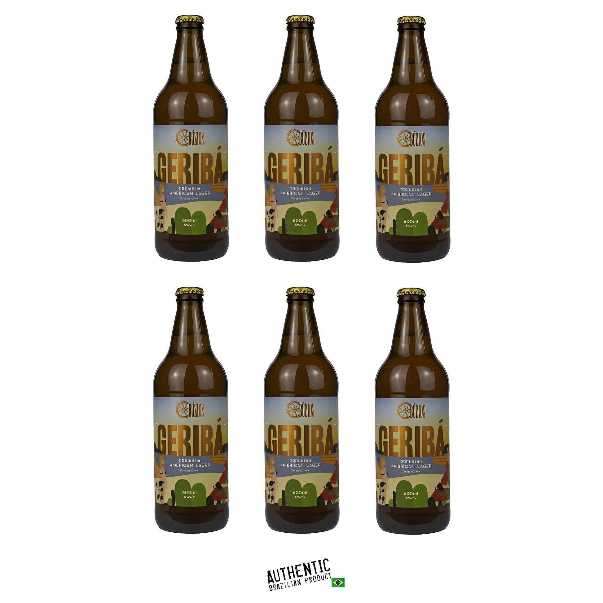 Búzios Geribá Premium American Lager Brazilian Craft Beer 20.28 fl. oz Pack of 6 - Brazilian Shop