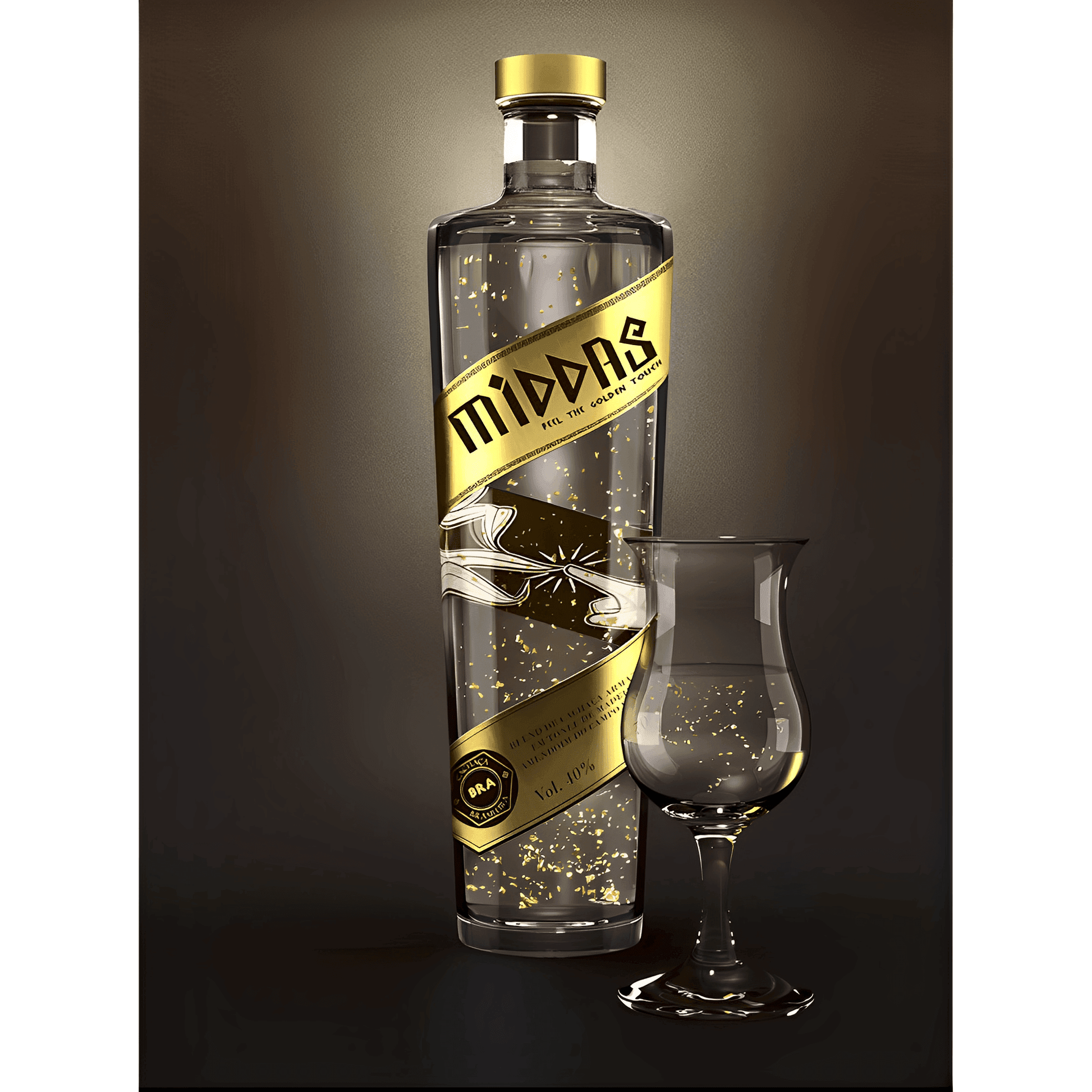 Cachaça Middas Clássica 700ml - With 23k Gold Flakes - Brazilian Shop