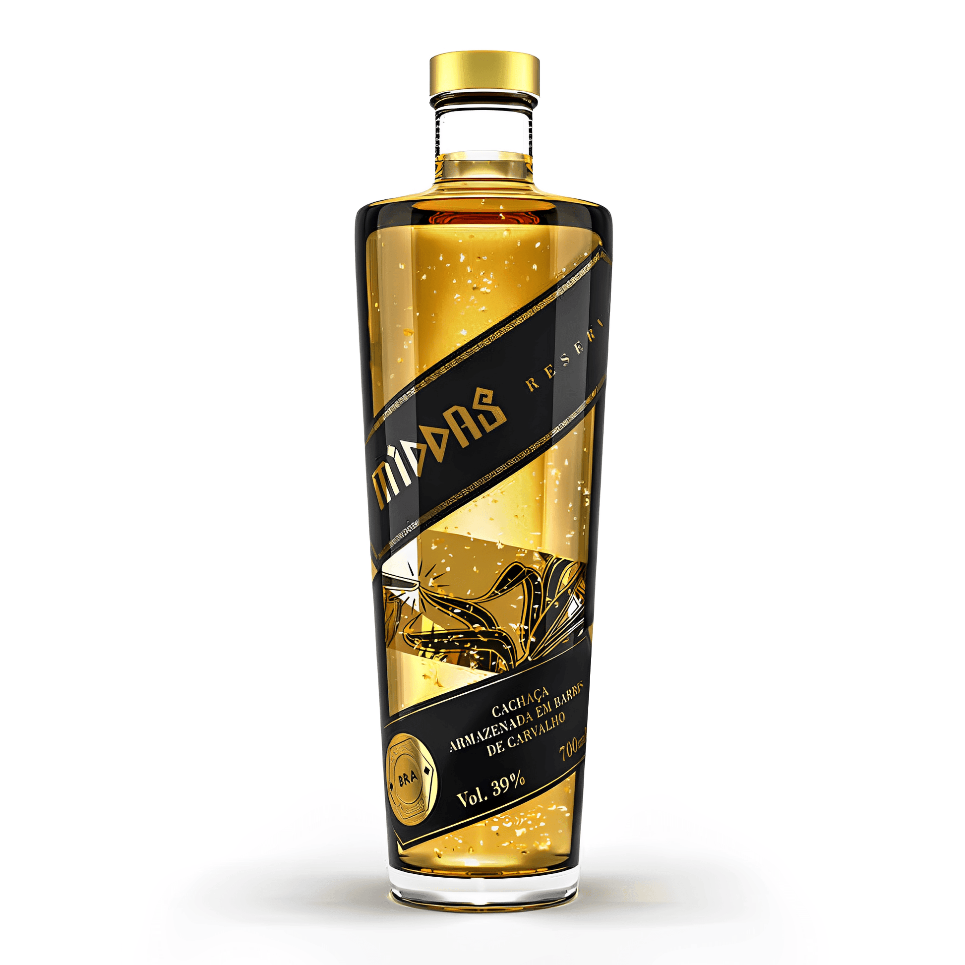 Cachaça Middas Reserva dos Proprietários With 23k Gold Flakes 700ml - Brazilian Shop