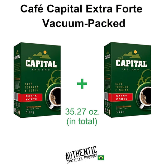 Café Capital Extra Strong Vacuum-Packed 17.64 oz. (Pack of 2) - Brazilian Shop