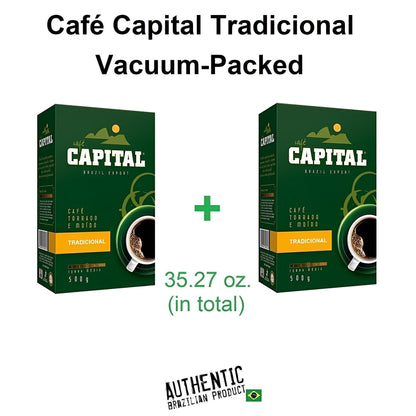 Capital Traditional Coffee Vacuum-Sealed 17.64 oz (Pack of 2) - Brazilian Shop