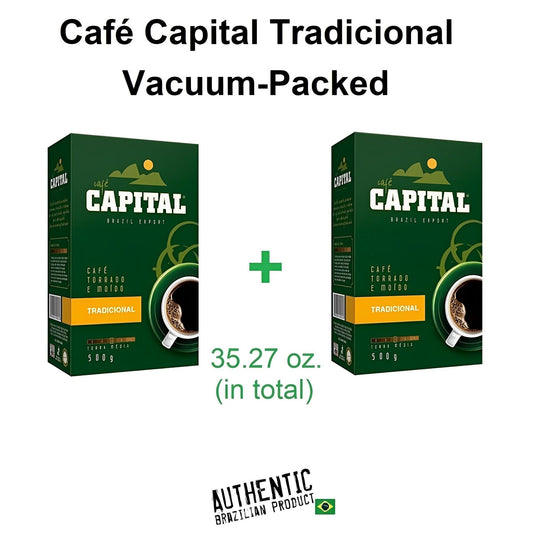 Café Capital Traditional Vacuum-Packed 17.64 oz. (Pack of 2) - Brazilian Shop