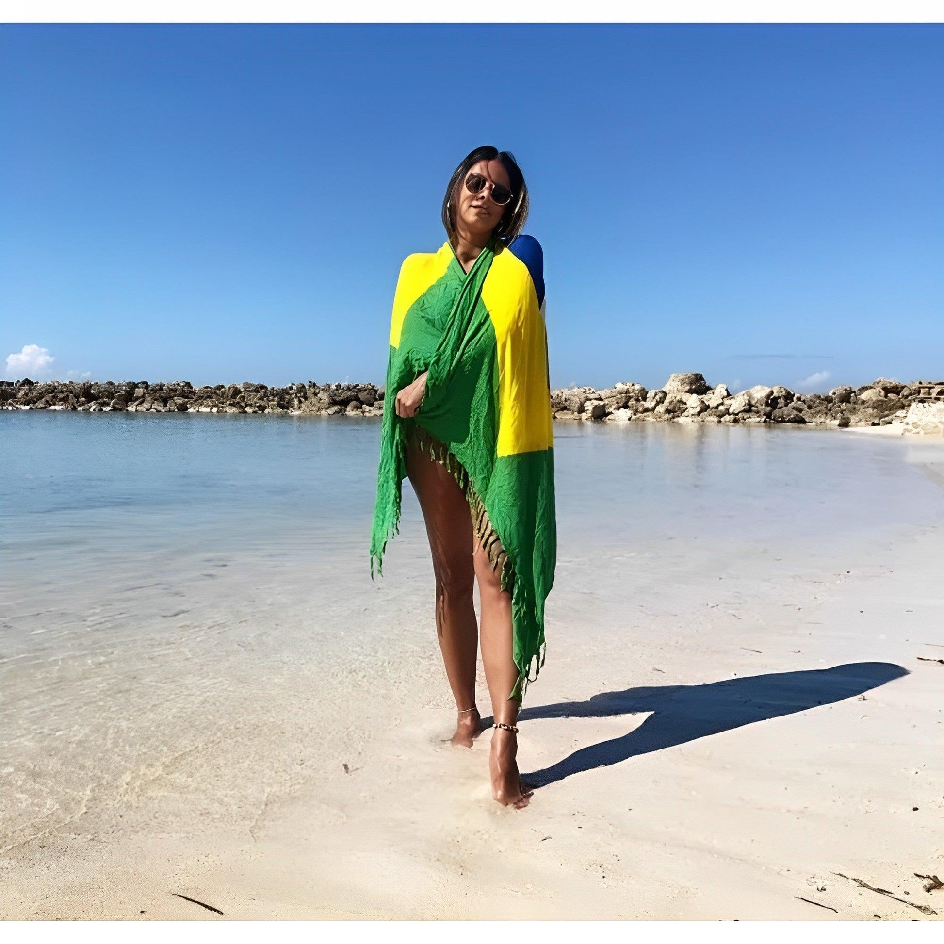 Canga Brazilian Beach Towel Brazil Flag - Brazilian Shop