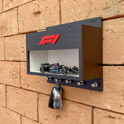 clearance sale F1 Formula One Wall Key Hook Rack For Model Cars - Exclusive Handmade - Brazilian Shop - Black