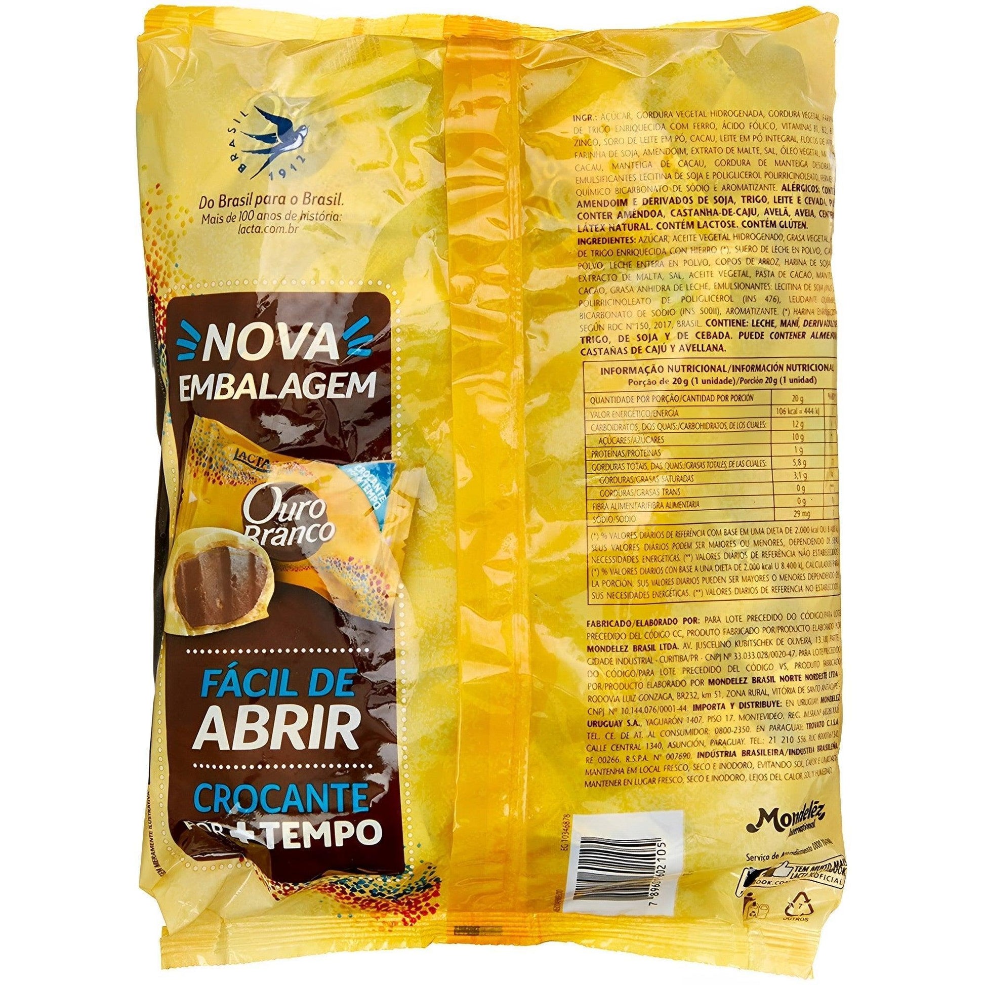 Lacta Ouro Branco Bonbon Bag 35.27 oz. (1kg) - Brazilian Shop