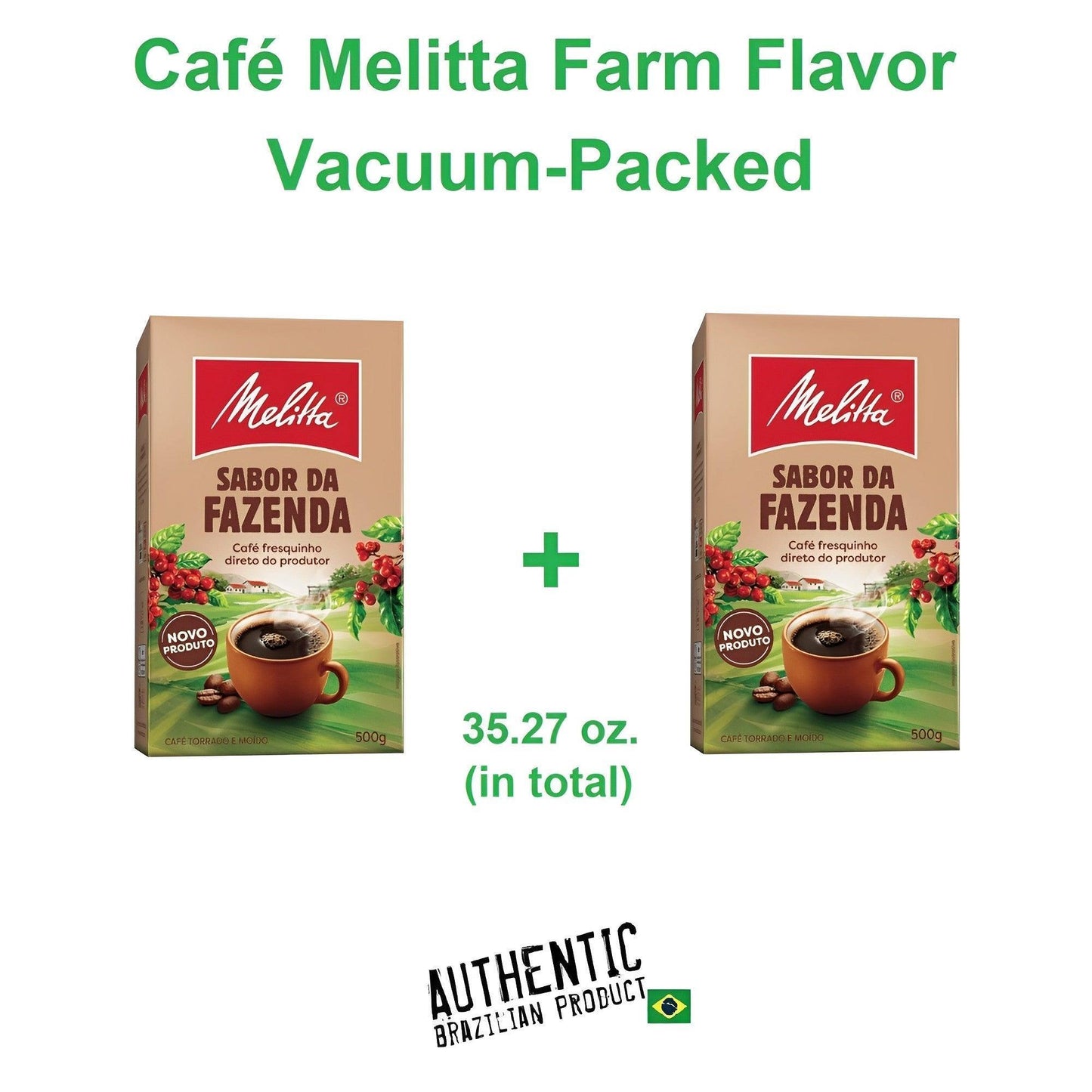 Melitta Farm Flavor Coffee Vacuum-Sealed 17.64 oz (Pack of 2) - Brazilian Shop