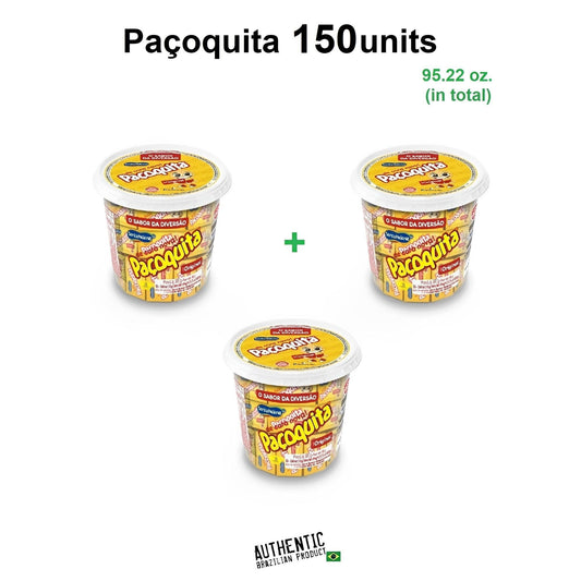Paçoquita Brazilian Sweet Ground Peanut 31.74oz. (Pack of 3) - Paçoca - Brazilian Shop