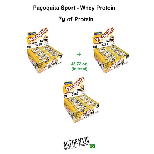 Paçoquita Sport Whey Protein Sweet Ground Peanut 15.24 oz. (Pack of 3) - Brazilian Shop