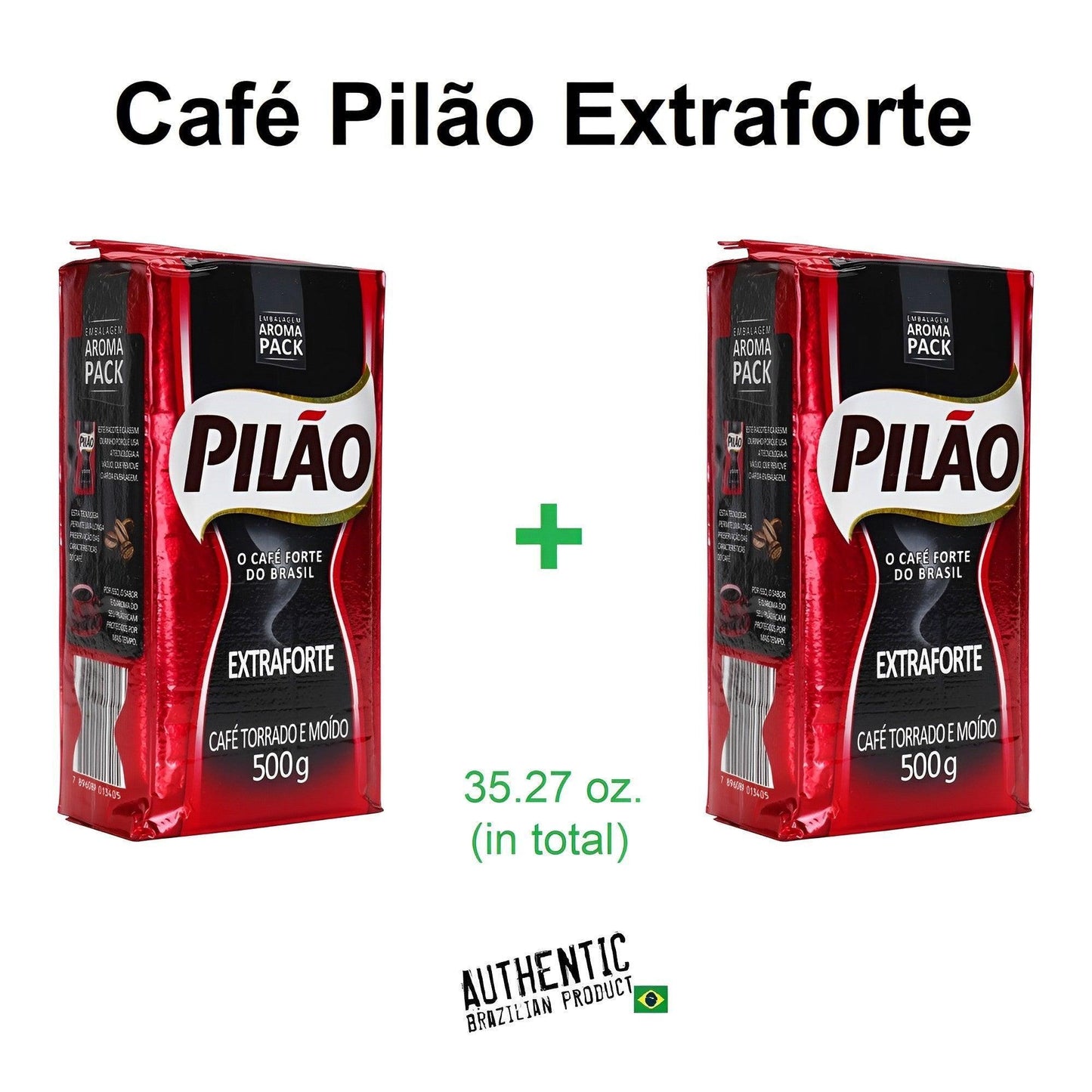 Pilao Extra Strong Coffee Vacuum-Sealed 17.64 oz (Pack of 2) - Brazilian Shop