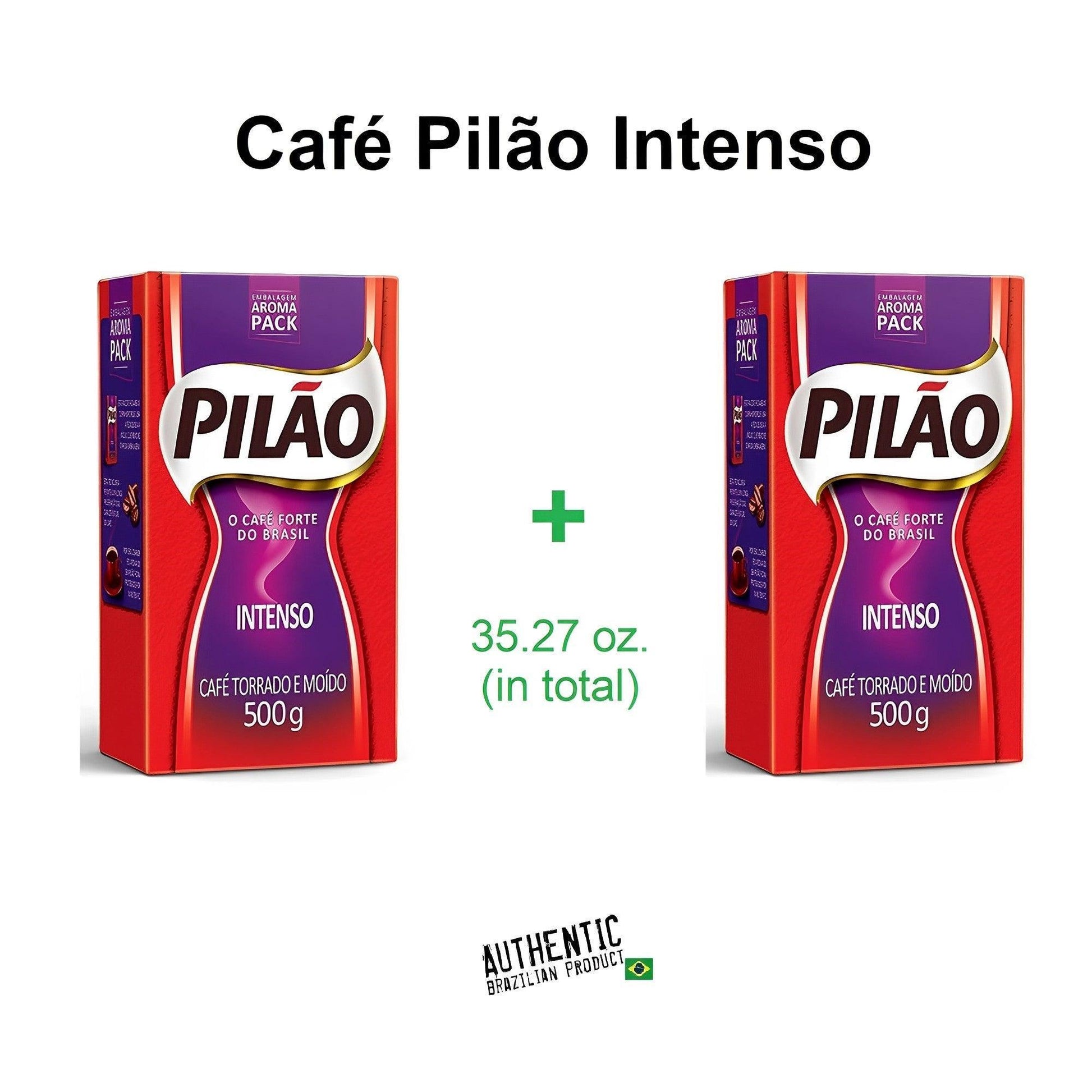 Pilao Intense Coffee Vacuum-Sealed 17.64 oz (Pack of 2) - Brazilian Shop