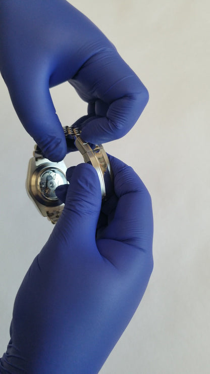 Seiko NH35 Datejust 39 mm Esfera árabe azul hielo | Índices blancos | Bisel estriado