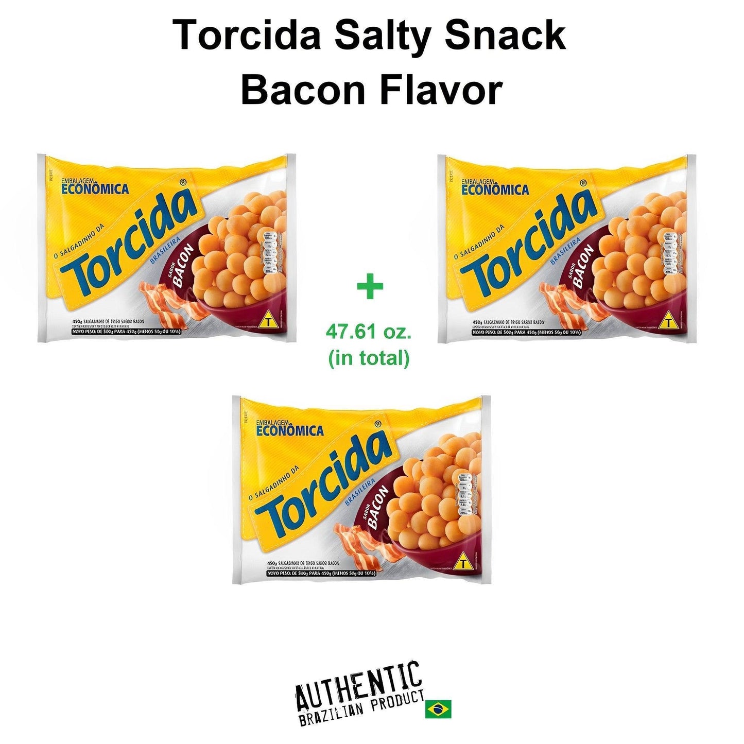 Torcida Bacon Salty Snack 47.64 oz (Pack of 3) - Brazilian Shop